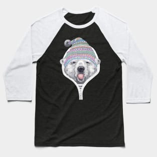 Winter bear on black Baseball T-Shirt